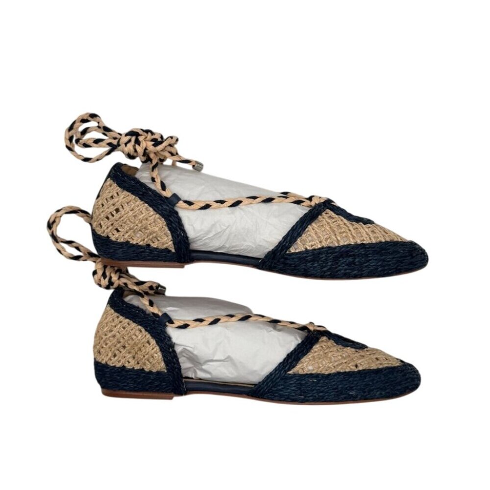 Schutz Jessel Flat Espadrille Sandals in Perla Nautico Blue NIB – Size 8 - Picture 8 of 10